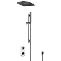 Chrome Thermostatic Shower System with 10" Rain Shower Head and Hand Shower