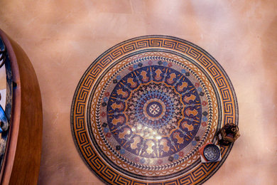 Entryway - mediterranean marble floor entryway idea in Los Angeles