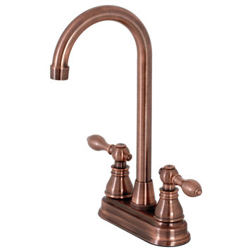KB496ACL American Classic Two-Handle High-Arc Bar Faucet, Antique Copper