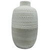 Ceramic 8" Tribal Vase, Beige