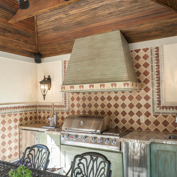 Tuscan Style Outside Kitchen Living
