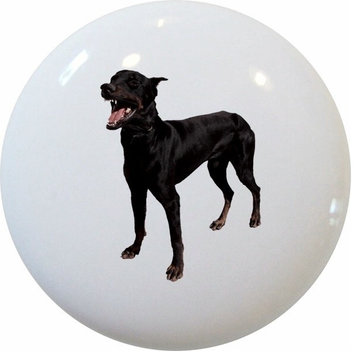Doberman Dog Ceramic Knob