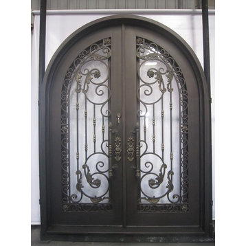 Aged Bronze Patina Wrought Iron Front Door 8.34'x6.34'x2"