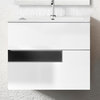 Vision 2 Drawer Vanity  with Ceramic Sink, White and Black