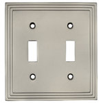 Cosmas - Cosmas 25033-SN Satin Nickel Double Toggle Switchplate Cover - Finish: Satin Nickel