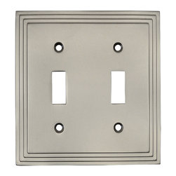 Cosmas - Cosmas 25033-SN Satin Nickel Double Toggle Switchplate Cover - Switch Plates And Outlet Covers
