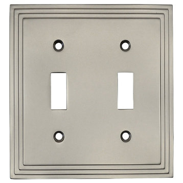 Cosmas 25033-SN Satin Nickel Double Toggle Switchplate Cover