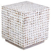 East at Main Covington White Coconut Shell Inlay Square Accent Table