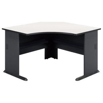 Series A 48" Corner Desk, Slate, White Spectrum