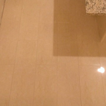 MASTER BATHROOM - Crema Marfil Porcelain 32" x 16" Wall / 32" x 8" Floor