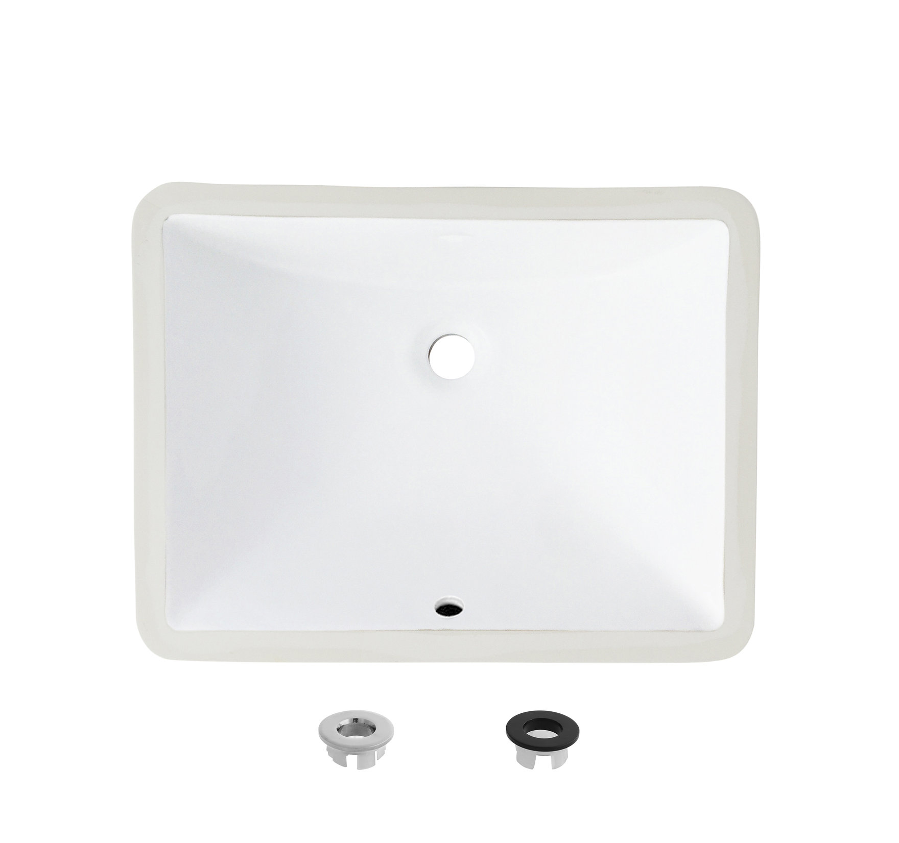 18.25"W x 13"D White Rectangular Undermount Bathroom Sink