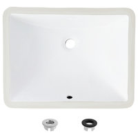 18.25"W x 13"D White Rectangular Undermount Bathroom Sink
