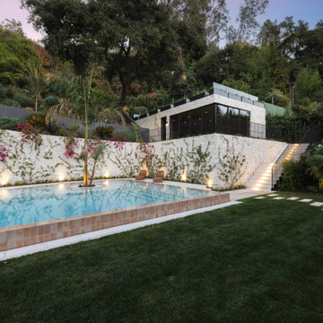 Baja Step with Palm Tree Centerpiece – Bel Air Pool by Flexi Tech