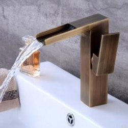 Antique Basin faucet Brass Waterfall Mixer Water Bathroom Sink Faucet FA0280 - Bathroom Sink Faucets