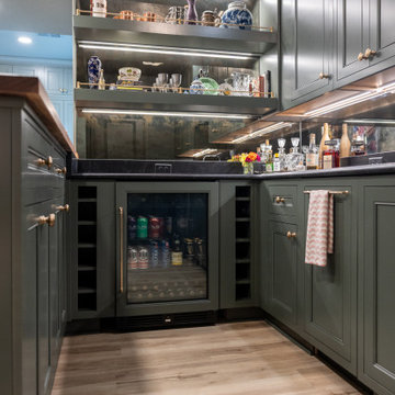 Traditional Basement Remodel with Custom Bar & Entertainment Spaces