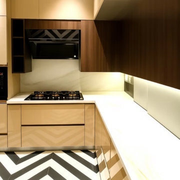 Luxury Island Kitchen with Hidden Sliding Spice Rack | Merlin 5th Avenue Kolkata