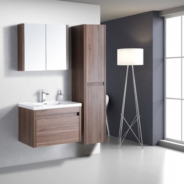 30" Labrador - Walnut - Single Sink Wall-Hung Bathroom Vanity
