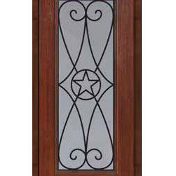 Single Door 80 Fiberglass Austin Texas Star Full Lite GBG Glass - Front Doors