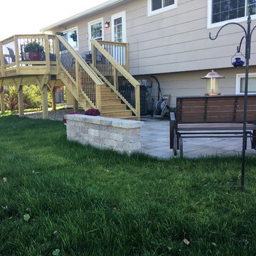 Wood Deck with Belgard Paver Patio Design in Lake Zurich, IL