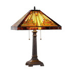 INNES Tiffany-style 2 Light Mission Table Lamp 16inches Shade