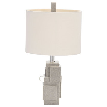 Resin 21" Blocks Table Lamp, Gray