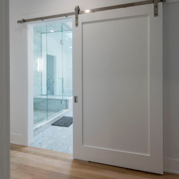 Large Barn Door into Master Bathroom