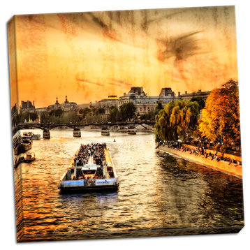 Fine Art Photograph, River Seine at Sunset II, Hand-Stretched Canvas