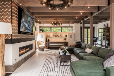 Cottage family room photo in Other