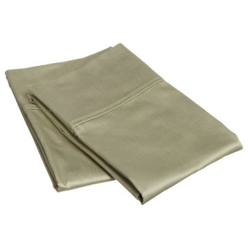 2 Piece Solid Egyptian Cotton Pillowcase Set, Sage, Standard