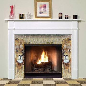 Regal Lion - Fireplace Mosaic Border