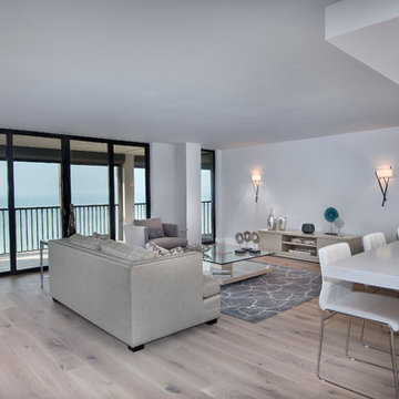 Open concept living area with gulf view