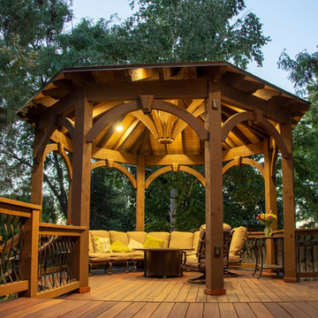 Entertainment Size | Deck w/2-Tone Gazebo & Integrated Power