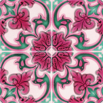 7" X 7" Rosa Pink Lea Removable Peel and Stick Tiles