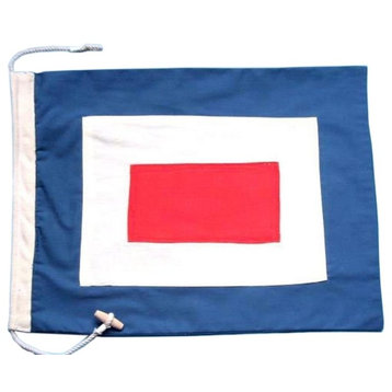 Letter W Cloth Nautical Alphabet Flag Decoration, 20''