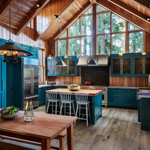 blue and wood