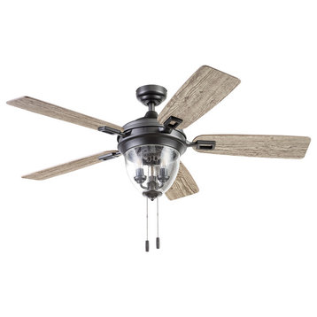 Honeywell Glencrest Indoor/Outdoor Ceiling Fan With Light, 52", Iron