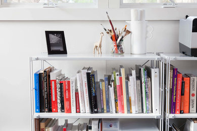 Inspiration for a small modern home office remodel in Boston