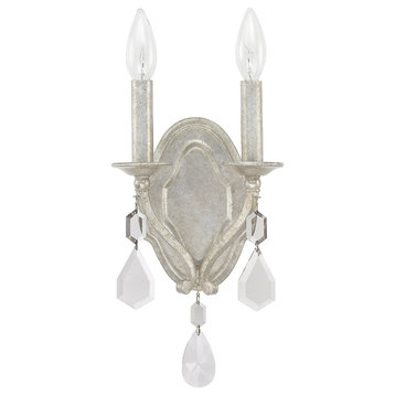 Dudley 2 Light Wall Sconce in Antique Silver