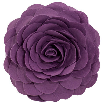Eva's Flower Garden Decorative Throw Pillow, 13" Round, Violet
