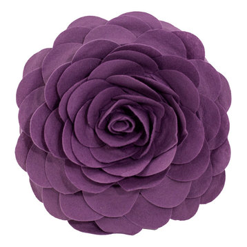 Eva's Flower Garden Decorative Throw Pillow, 13" Round, Violet