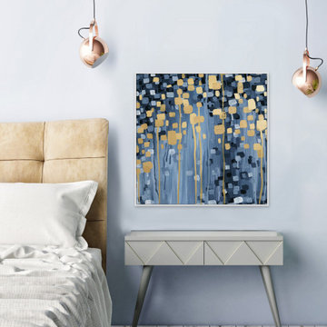 "Gold Apparation" Floater Framed Painting Print on Canvas