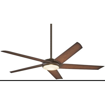 Ceiling Fan, Oil Rubbed Bronze With Antique With Tinted Opal Glass