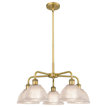 Athens Water Glass 5 23.875" Chandelier Brushed Brass