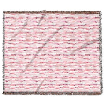 "Bars Pink" Woven Blanket 60"x50"