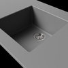 Transolid Zero 18"x18" silQ Granite Single Bowl Kitchen Sink, Total Black