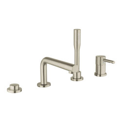 Essence 4-Hole Deck Mount Tub Filler with Hand Shower - Tub And Shower Parts