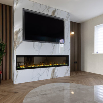 Living room - Acoustic Wall Panel + UV Marble Sheet