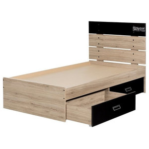 82 In Twin Xl Platform Bed In Gray Transitional Kids Beds