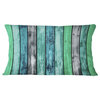 Painted Wooden Planks Abstract Throw Pillow, 12"x20"