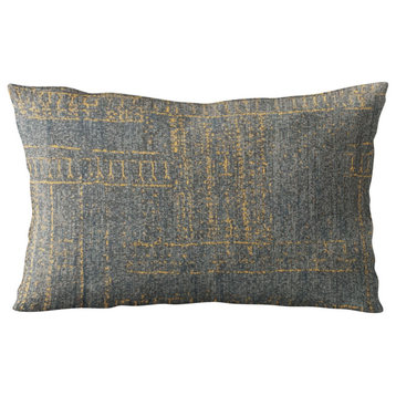 Plutus Blue Lux Abstract Luxury Throw Pillow, 20"x30"